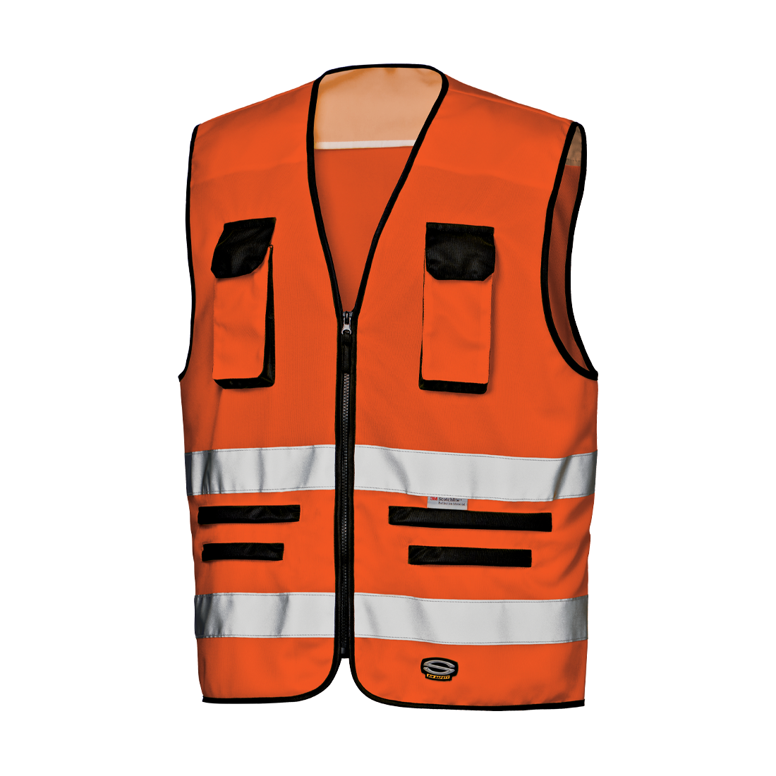 Gilet de sécurité standard en maille avec glissière de classe 2 GSS Safety  1002, orange, 2TG